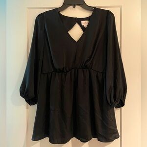 Black satin maternity top